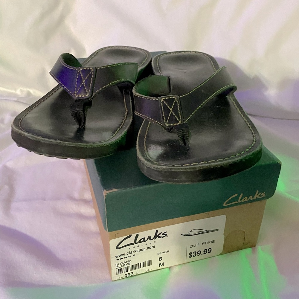 Clark’s flip flops